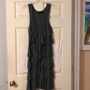 Beautiful gray tiered ruffle Cynthia Rowley dress